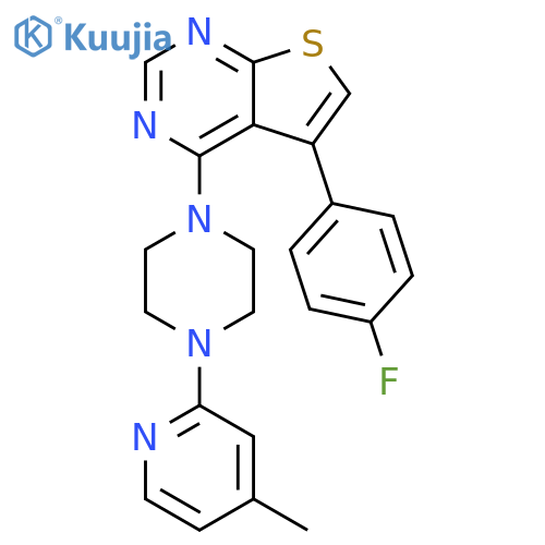 1-5-(4-fluorophenyl)thieno2,3-dpyrimidin-4-yl-4-(4-methylpyridin-2-yl)piperazine structure