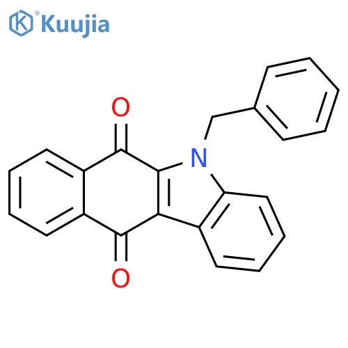 5H-Benzo[b]carbazole-6,11-dione, 5-(phenylmethyl)- structure