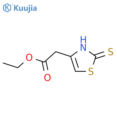 2,3-Dihydro-2-thioxo-4-thiazoleacetic acid ethyl ester structure