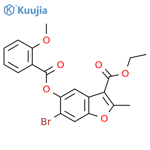 ethyl 6-bromo-5-(2-methoxybenzoyloxy)-2-methyl-1-benzofuran-3-carboxylate structure