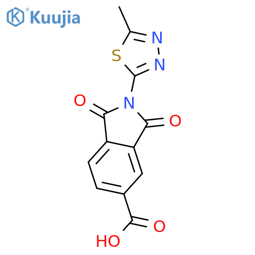 2-(5-Methyl-1,3,4-thiadiazol-2-yl)-1,3-dioxoisoindoline-5-carboxylic acid structure