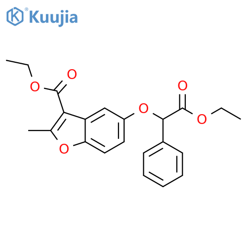 ethyl 5-(2-ethoxy-2-oxo-1-phenylethoxy)-2-methyl-1-benzofuran-3-carboxylate structure