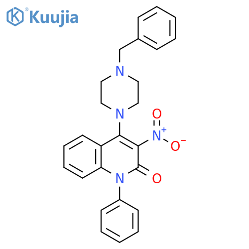 4-(4-benzylpiperazin-1-yl)-3-nitro-1-phenyl-1,2-dihydroquinolin-2-one structure