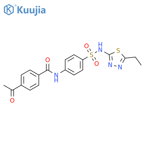 4-acetyl-N-{4-[(5-ethyl-1,3,4-thiadiazol-2-yl)sulfamoyl]phenyl}benzamide structure