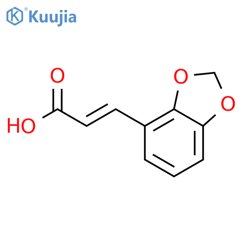 (2E)-3-(2H-1,3-benzodioxol-4-yl)prop-2-enoic acid structure