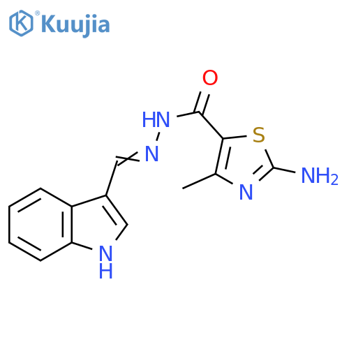 2-amino-N-[(1E)-1H-indol-3-ylmethylidene]-4-methyl-1,3-thiazole-5-carbohydrazide structure
