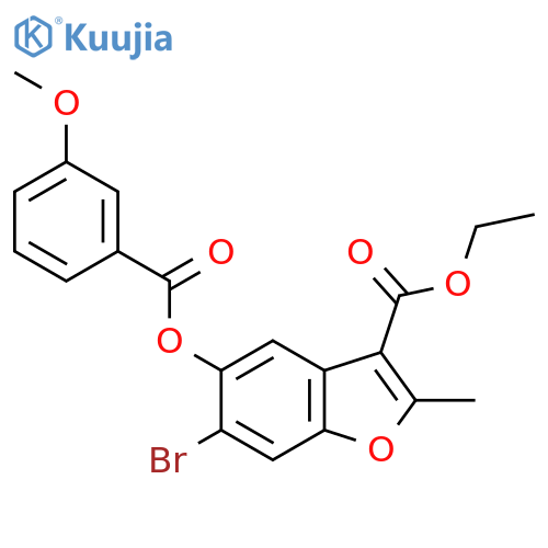ethyl 6-bromo-5-(3-methoxybenzoyloxy)-2-methyl-1-benzofuran-3-carboxylate structure