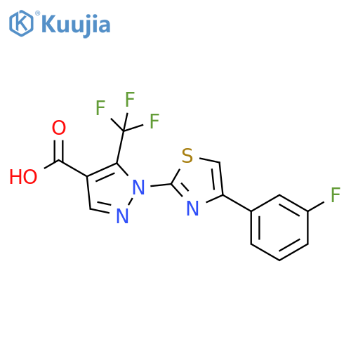 1H-Pyrazole-4-carboxylic acid, 1-[4-(3-fluorophenyl)-2-thiazolyl]-5-(trifluoromethyl)- structure