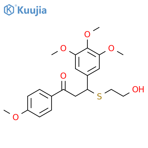 3-(2-hydroxyethyl)sulfanyl-1-(4-methoxyphenyl)-3-(3,4,5-trimethoxyphenyl)propan-1-one structure
