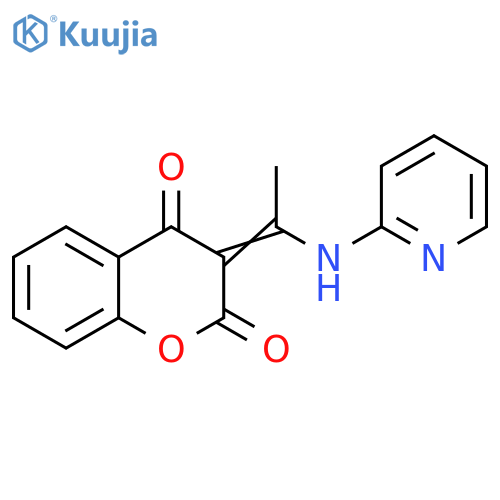 (3Z)-3-{1-(pyridin-2-yl)aminoethylidene}-3,4-dihydro-2H-1-benzopyran-2,4-dione structure