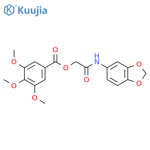 (2H-1,3-benzodioxol-5-yl)carbamoylmethyl 3,4,5-trimethoxybenzoate structure