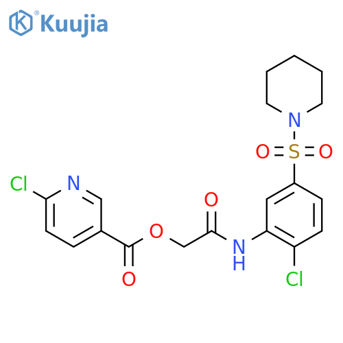 {[2-Chloro-5-(piperidine-1-sulfonyl)phenyl]carbamoyl}methyl 6-chloropyridine-3-carboxylate structure