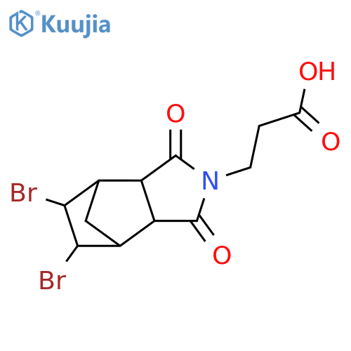 3-(5,6-Dibromo-1,3-dioxooctahydro-2H-4,7-methanoisoindol-2-yl)propanoic acid structure