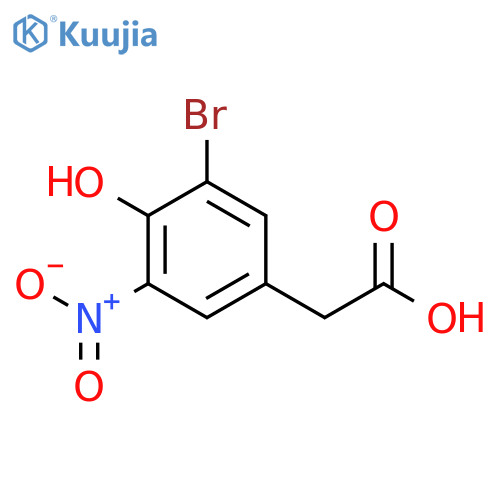 (3-Bromo-4-hydroxy-5-nitrophenyl)acetic acid structure