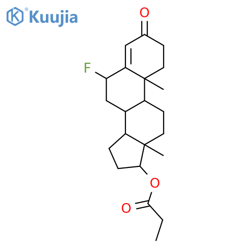 (6beta,17beta)-6-fluoro-3-oxoandrost-4-en-17-yl propanoate structure