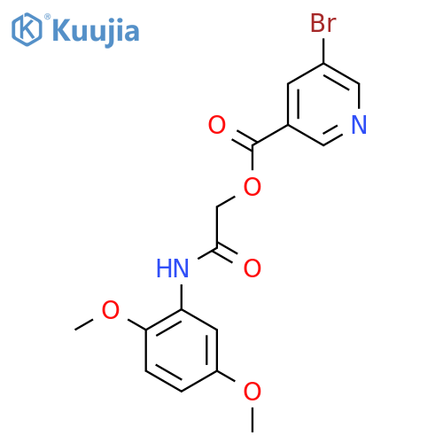 (2,5-dimethoxyphenyl)carbamoylmethyl 5-bromopyridine-3-carboxylate structure