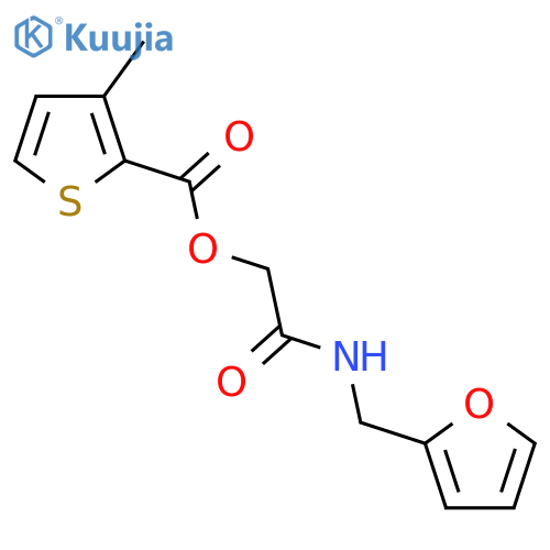 {(furan-2-yl)methylcarbamoyl}methyl 3-methylthiophene-2-carboxylate structure