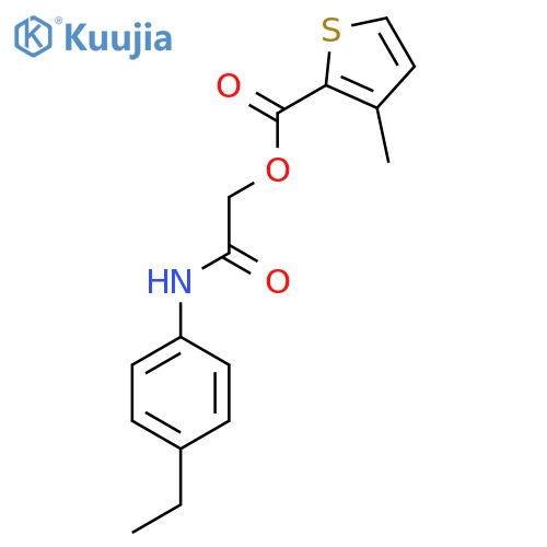 (4-ethylphenyl)carbamoylmethyl 3-methylthiophene-2-carboxylate structure