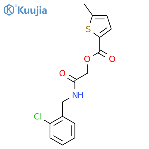 {[(2-chlorophenyl)methyl]carbamoyl}methyl 5-methylthiophene-2-carboxylate structure