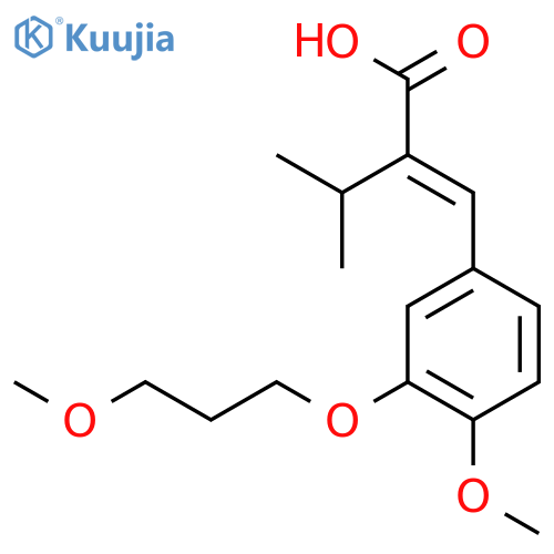 (2E)-2-{[4-methoxy-3-(3-methoxypropoxy)phenyl]methylidene}-3-methylbutanoic acid structure