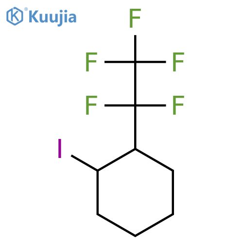 trans-1-iodo-2-(pentafluoroethyl)cyclohexane structure