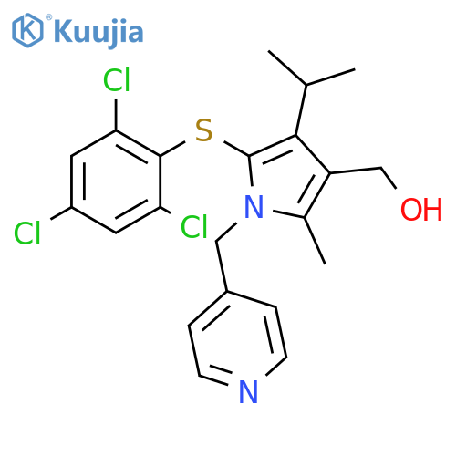 1H-Pyrrole-3-methanol,2-methyl-4-(1-methylethyl)-1-(4-pyridinylmethyl)-5-[(2,4,6-trichlorophenyl)thio]- structure