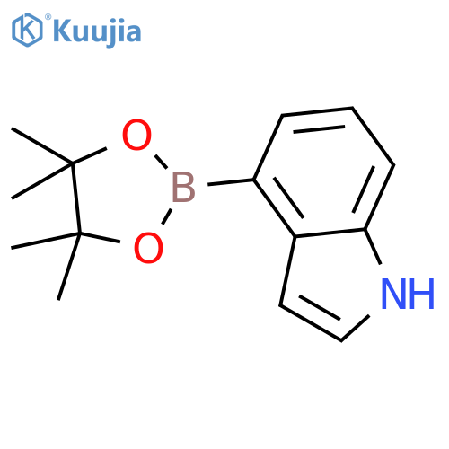 4-(tetramethyl-1,3,2-dioxaborolan-2-yl)-1H-indole structure