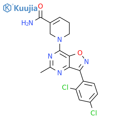 3-Pyridinecarboxamide,1-[3-(2,4-dichlorophenyl)-5-methylisoxazolo[4,5-d]pyrimidin-7-yl]-1,2,5,6-tetrahydro- structure