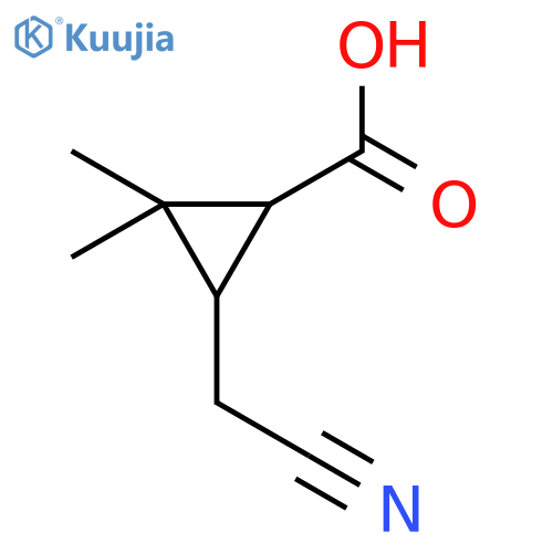 Cyclopropanecarboxylicacid, 3-(cyanomethyl)-2,2-dimethyl- structure