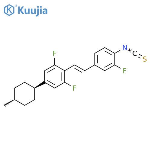 Benzene,1,3-difluoro-2-[(1E)-2-(3-fluoro-4-isothiocyanatophenyl)ethenyl]-5-(trans-4-methylcyclohexyl)- structure