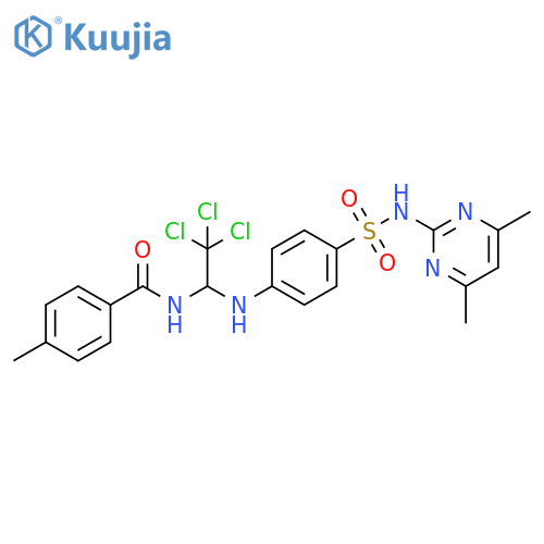 4-methyl-N-2,2,2-trichloro-1-({4-(4,6-dimethylpyrimidin-2-yl)sulfamoylphenyl}amino)ethylbenzamide structure