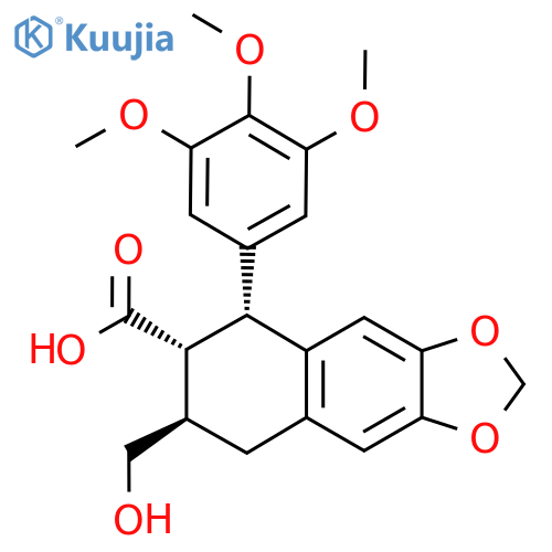 (5R,6R,7R)-7-(Hydroxymethyl)-5-(3,4,5-trimethoxyphenyl)-5,6,7,8-tetrahydrobenzo[f][1,3]benzodioxole-6-carboxylic acid structure