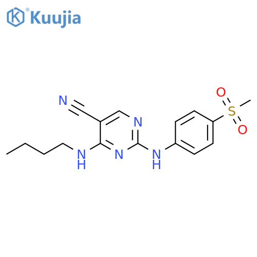 5-Pyrimidinecarbonitrile,4-(butylamino)-2-[[4-(methylsulfonyl)phenyl]amino]- structure