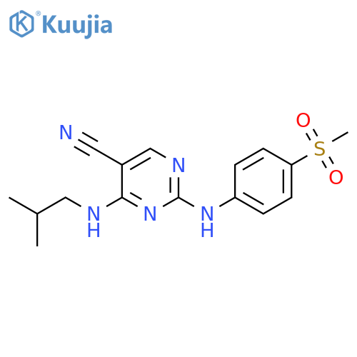 5-Pyrimidinecarbonitrile,4-[(2-methylpropyl)amino]-2-[[4-(methylsulfonyl)phenyl]amino]- structure