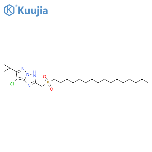 1H-Pyrazolo[1,5-b][1,2,4]triazole,7-chloro-6-(1,1-dimethylethyl)-2-[(hexadecylsulfonyl)methyl]- structure