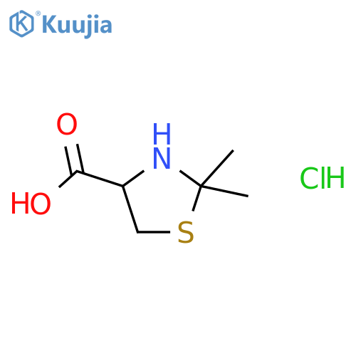 2,2-dimethyl-1,3-thiazolidine-4-carboxylic acid hydrochloride structure