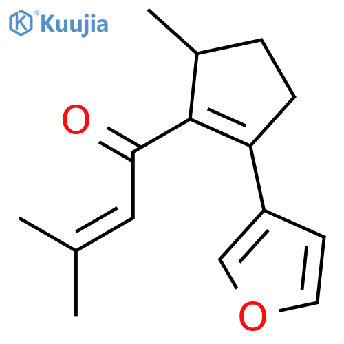 1-[(5S)-2-(furan-3-yl)-5-methylcyclopent-1-en-1-yl]-3-methylbut-2-en-1-one structure