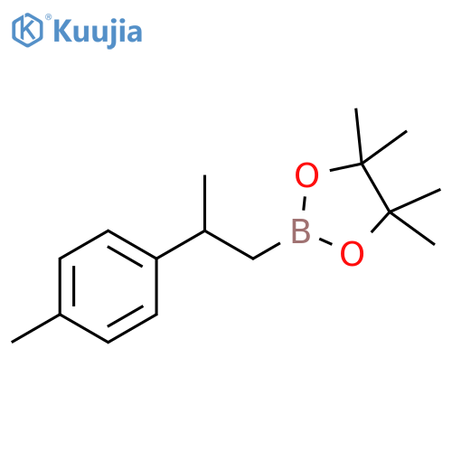 1,3,2-Dioxaborolane, 4,4,5,5-tetramethyl-2-[2-(4-methylphenyl)propyl]- structure