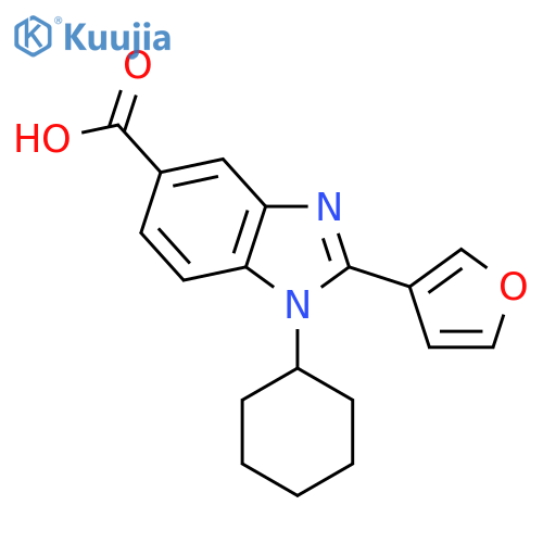 1H-Benzimidazole-5-carboxylicacid, 1-cyclohexyl-2-(3-furanyl)- structure