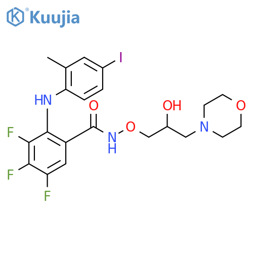 Benzamide,3,4,5-trifluoro-N-[2-hydroxy-3-(4-morpholinyl)propoxy]-2-[(4-iodo-2-methylphenyl)amino]- structure