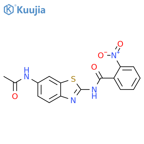 N-(6-acetamido-1,3-benzothiazol-2-yl)-2-nitrobenzamide structure