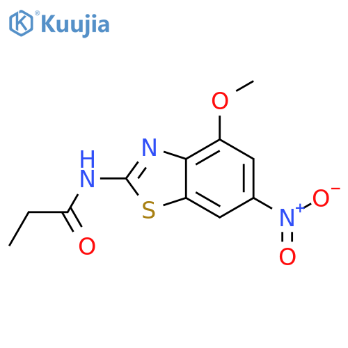 N-(4-methoxy-6-nitro-1,3-benzothiazol-2-yl)propanamide structure