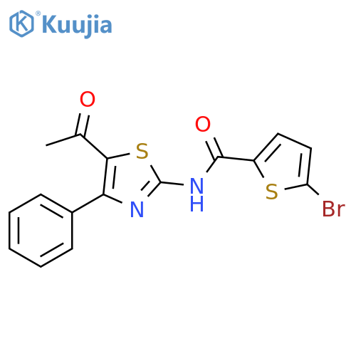 N-(5-acetyl-4-phenyl-1,3-thiazol-2-yl)-5-bromothiophene-2-carboxamide structure