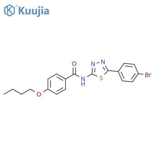 N-5-(4-bromophenyl)-1,3,4-thiadiazol-2-yl-4-butoxybenzamide structure