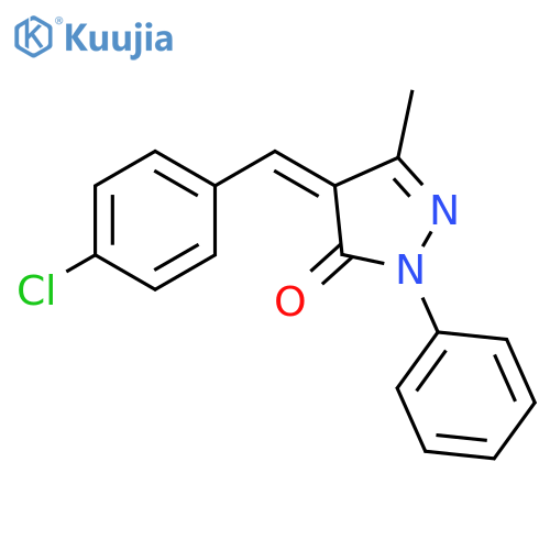 (4Z)-4-(4-chlorobenzylidene)-5-methyl-2-phenyl-2,4-dihydro-3H-pyrazol-3-one structure
