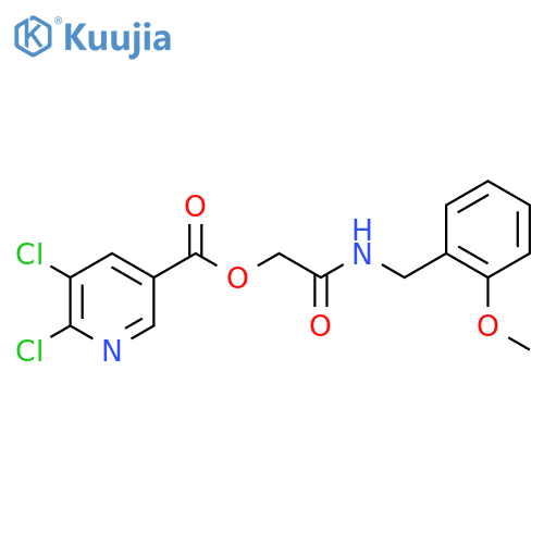 {[(2-Methoxyphenyl)methyl]carbamoyl}methyl 5,6-dichloropyridine-3-carboxylate structure