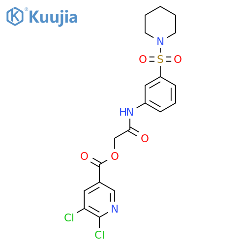 {[3-(Piperidine-1-sulfonyl)phenyl]carbamoyl}methyl 5,6-dichloropyridine-3-carboxylate structure