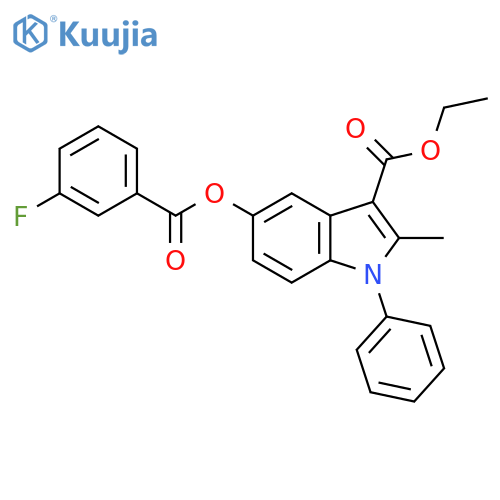 ethyl 5-(3-fluorobenzoyloxy)-2-methyl-1-phenyl-1H-indole-3-carboxylate structure