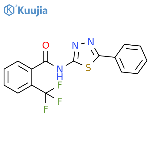 N-(5-phenyl-1,3,4-thiadiazol-2-yl)-2-(trifluoromethyl)benzamide structure