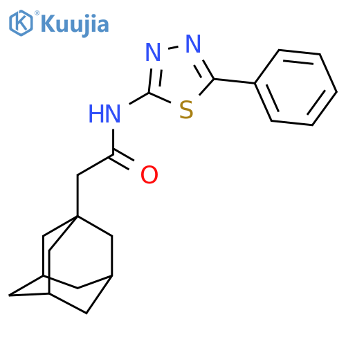 2-(adamantan-1-yl)-N-(5-phenyl-1,3,4-thiadiazol-2-yl)acetamide structure
